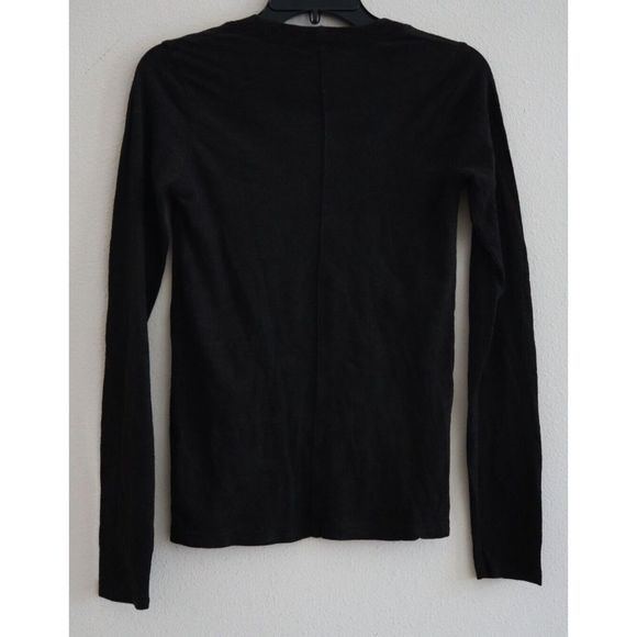 Monrow 119412 Women's Sz Small Black Heather Long Sleeve Crew Neck Tee Shirt - Picture 4 of 6